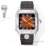 Swiss Grade Copy Cartier Santos de Cartier 35.1 Lady THB Miyota-9015 Brown Ombre Dial